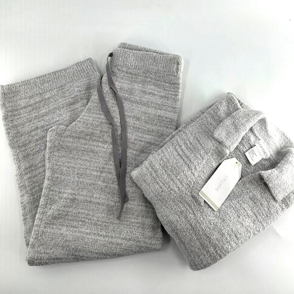 Softies Women's Gray Heather Marshmallow Johnny Collar Lounge Set Size S - Picture 5 of 11